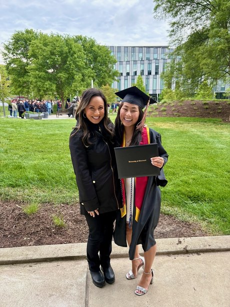 Sarah at her University of Cincinnati graduation with her Level Up coach
